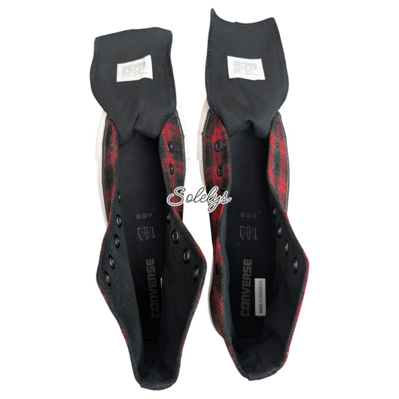 Converse 2011 Chuck Taylor All Star Buffalo Tartan Plaid Red Black High Top 7.5 - Picture 8 of 10